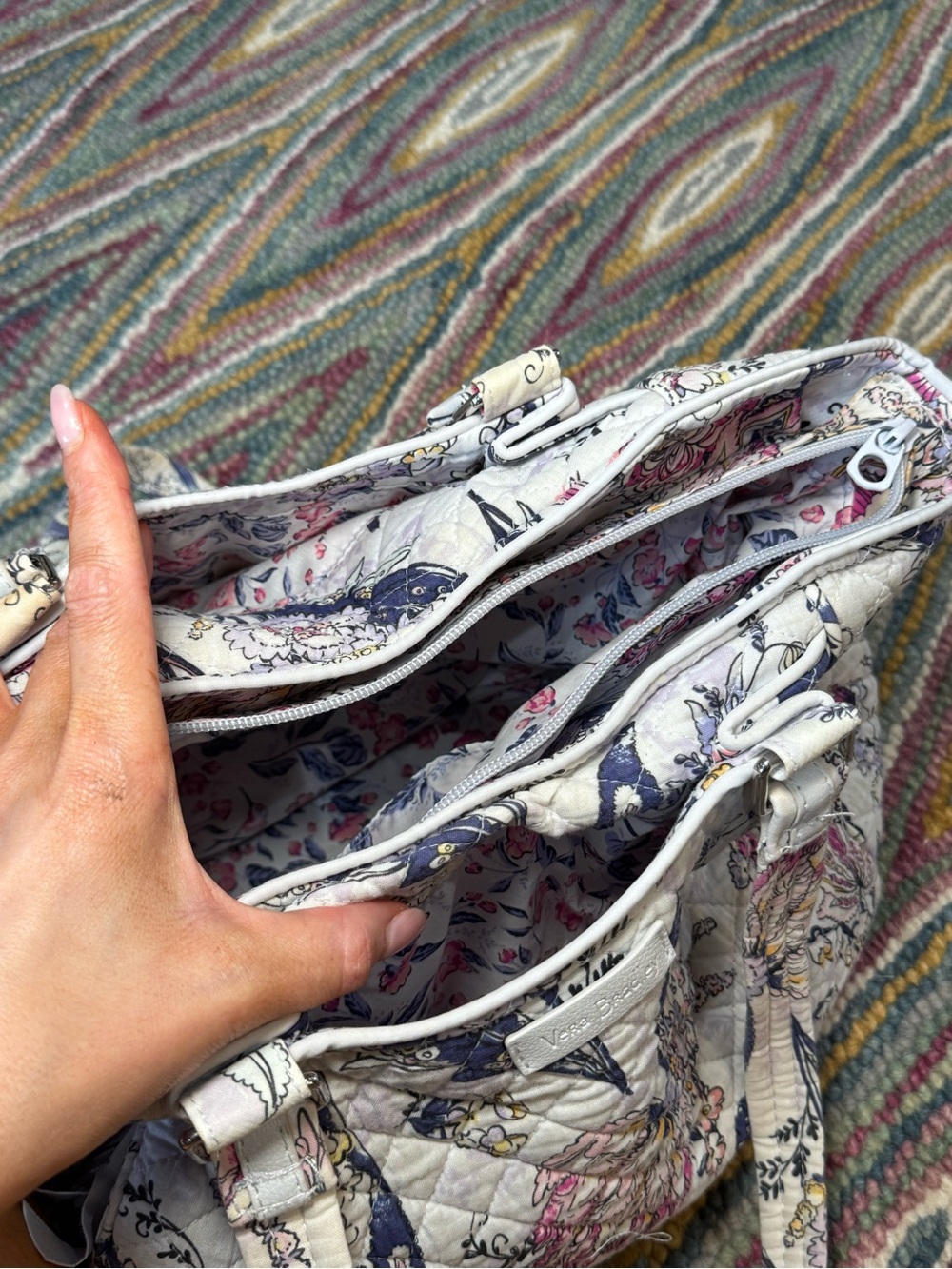 Vera Bradley Cream Quilted Floral Tote - Picture 3 of 7